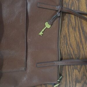 Fossil Brown Leather Shoulder Bag